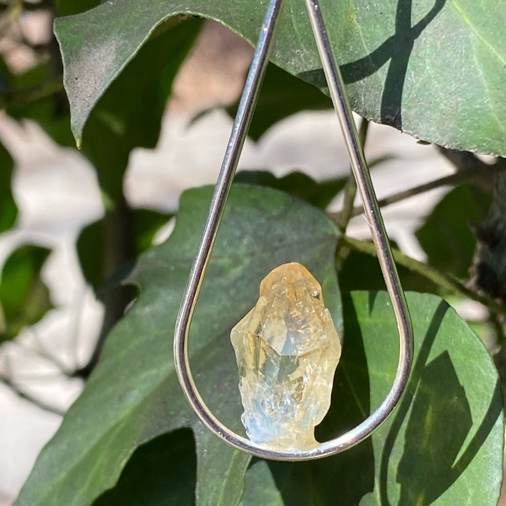 Raw Citrine Drop Necklace